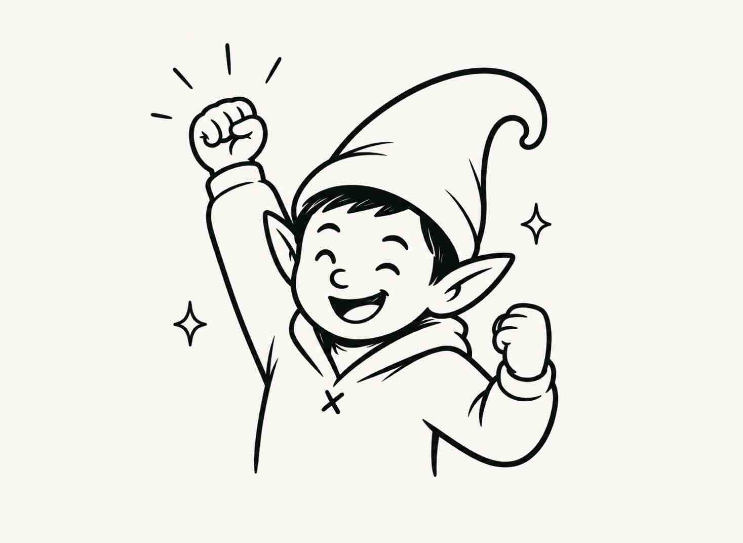 Theo celebrating with both fists raised